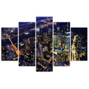 5 stykke lærredstryk, New York at Night City