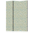 Paravent, Raumteiler freistehend, Trennwand - Giraffe Pattern in Turquoise Spots on a Light Backgrou