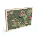 Obraz drewniany paw w tropikalnym ogrodzie na mozaice - Bloomery Decor