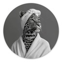 Royale Spa time-out med leopard - Rahner - rund – print på aluminium (Alu-Dibond)