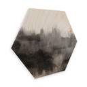 Hexagone - Placage bois de bouleau - Nouveauprints - Coups de pinceau d'aquarelle (noir)