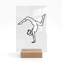 Borddisplay Yoga - Håndstand - Line Art