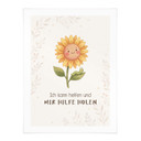 Kinder-Poster 'Ich kann helfen' mit Sonnenblume und Raupe