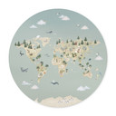 Poster Carte du Monde - Monde des Animaux - Oliver Robins - Rond