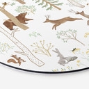 Wanddecoratie Vrolijk Bosleven met Dieren - Oliver Robins - Alu-Dibond - Rond