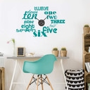 Sticker mural - Horloge Mural Mots Typographie