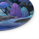 Glasbillede - Fortryllet skov i midnatsblå - DigitalArtsi - Round