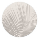 Billede af palmeblade i hørlook - Bloomery Decor - rund – print på aluminium (Alu-Dibond)