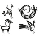 Wallsticker Aztekiske dyr 2