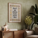 Poster Don't let idiots Spruch mit Stickmuster - Magnusson - 24x30 cm