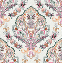 Fototapet med motiv akvarel ornamental blomstermedaljon i rosé 2,7 x 2,65 m