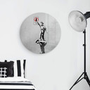 Tableau sur verre rond Banksy - Graffiti is a crime