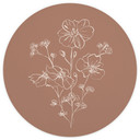 Wild Rose Bouquet Mocha Mousse | Fototapeta kwiatowa - Ilustracja anyżu - Okrągła - tapeta flizelino