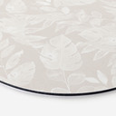Tropiske blade beige - blomsterdekoration - rund – print på aluminium (Alu-Dibond)