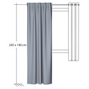 Homing Vorhang Galdin mit verdeckten Schlaufen grau -  2,45x1,40 m
