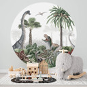 Kikki Belle - Przygoda z dinozaurami - Okrągła fototapeta - tapeta flizelinowa/tapeta flizelinowa sa
