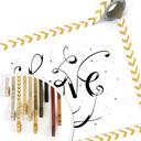 Plakat Handlettering Love - biały