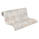 Non-woven tapet med naturinspiration i jordfarver - botanisk mønster i creme beige grå