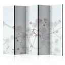 Paravent Séparation de pièce - Fleurs blanches, 3 pièces