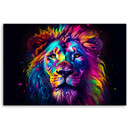 Canvas print neon farve portræt løve Ai