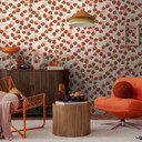 Non-woven Skandi tapet - slående Mønster i greige & terracotta