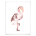 Plakat z flamingiem origami - miedziany wygląd