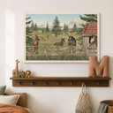 Houten Wanddecoratie Paardenwei in het Natuurpark - Oliver Robins