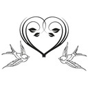 Sticker mural - Cœur en fleur