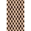 fototapeta 3D w kostki o wyglądzie drewna - geometryczny wzór - nowoczesna fototapeta z włókniny