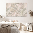 Billede af tropiske blade i junglen i pastel - Bloomery Decor – print på aluminium (Alu-Dibond)