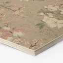 Sekskantet Billede af træ Kraner i Cherry Blossom Rush Beige - Bloomery Decor