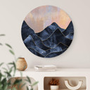 Tableau sur alu-Dibond rond Fredriksson - Chaîne de montagnes marbrée