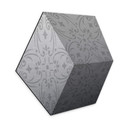 3D Hexagon Alu-Dibond - Sølv med mønster