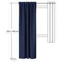 Homing Fertigschal mit verdeckten Schlaufen Galdin blau -  2,45 x 1,4 m