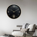 Fußball Wanduhr DFB - Schwarz-gold Ø30 cm