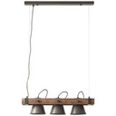 Pendelleuchte Eva, metallic, 70 x 115 cm, Holz Pendellampe