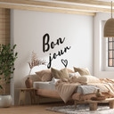Spruch Wandtattoo Bonjour mit Herz