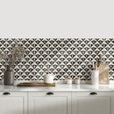 Naklejki na płytki Geometryczne ornamenty w kolorze czarno-beżowym - Treechild - zestaw 12 sztuk