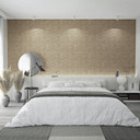 Non-woven tapet med geometrisk mønster, trekanter brun, beige grafik