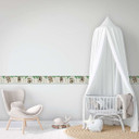 Tapet, non-woven Kids Walls hvid, grøn, brun