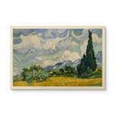 Plakat drewniany van Gogh - Pole pszenicy z cyprysami