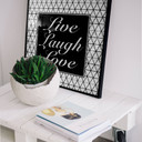Wandbild Live-Laugh-Love - Silber Glitzer