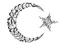 Sticker mural - Croissant de lune et étoile 2