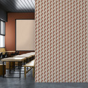 tapeta 3D wzór kostki beżowo-brązowa - geometryczna tapeta z włókniny nowoczesna