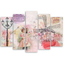 Lærred print 5 styk, baby pige pink