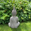 Statuette Bouddha Thai en pierre artificielle gris - 29x18x45 cm