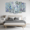5 stykke lærredstryk Mosaikjungle