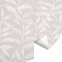 Fototapeta Delicate Watercolour Leaves - Delikatny beż - Dekoracja Bloomery - Okrągła - Samoprzylepn