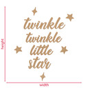 Mówiąca dekoracja ścienna do pokoju dziecięcego - Twinkle twinkle little star - MDF nature