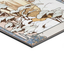 Billede Årstider: Vinter 1900 - Mucha - Alu-Dibond Panorama – print på aluminium (Alu-Dibond)